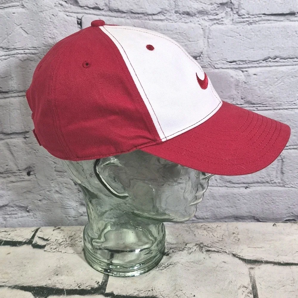 Nike Retro Baseball Cap Red White Swoosh Just Do It One Size Hat‎
